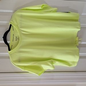 TEK GEAR BRAND WOMENS PLUS STRETCH FLEECE CINCHED WAIST LEMON ACTIVEWEAR TOP XXL